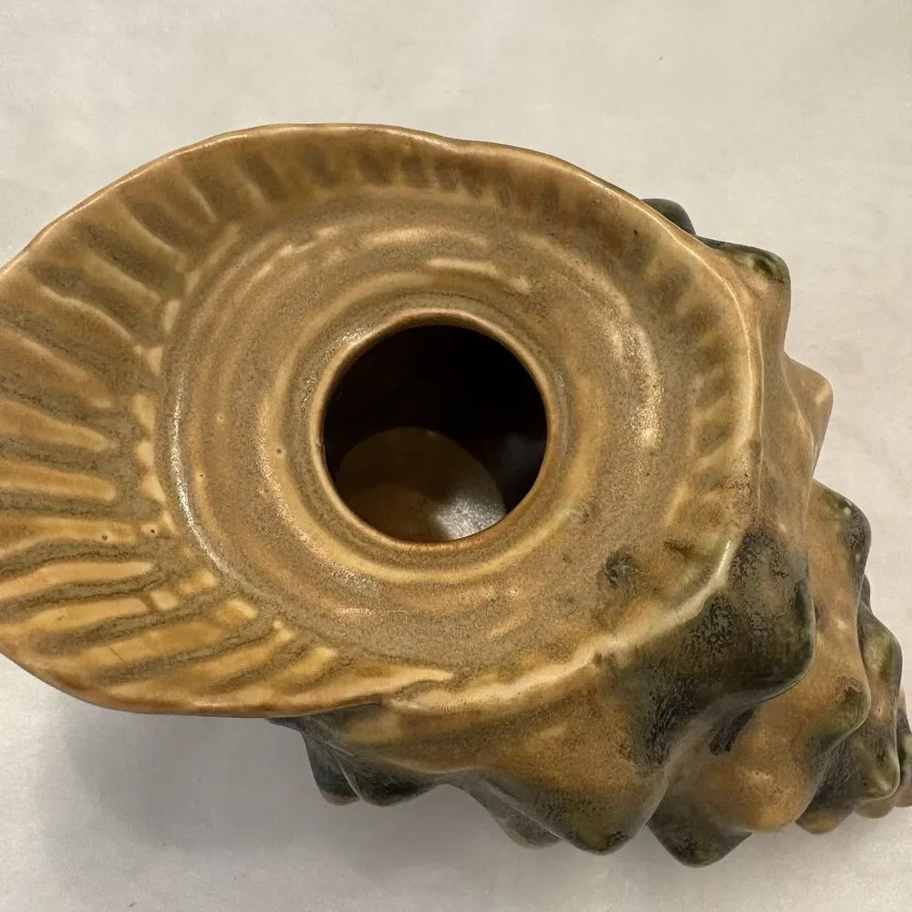 Vintage Aroma Lite Shell Bud Vase/Oil Candle With Drip Glaze